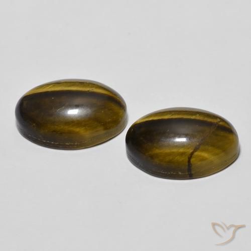 Gemas de Ojo de Tigre Marrón cálido natural de 8.17 ct, Ovalada, Opaco