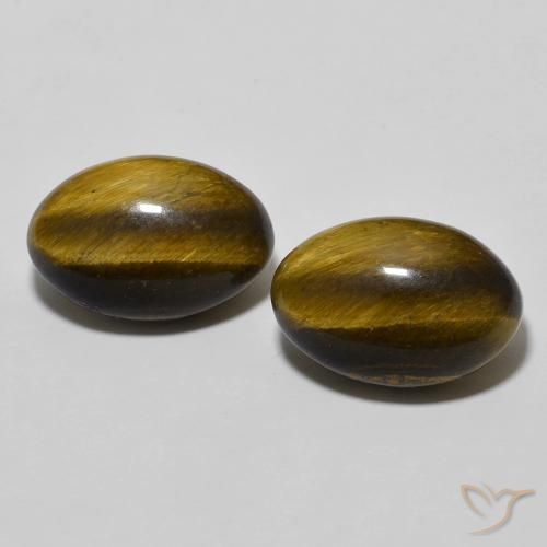 7.95ctw Natural Marrón dorado Ojo de Tigre, Ovalada, Opaco