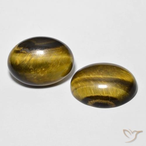 Gemas de Ojo de Tigre Marrón cálido natural de 16.27 ct, Ovalada, Opaco