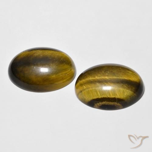 Gemas de Ojo de Tigre Marrón cálido natural de 16.27 ct, Ovalada, Opaco