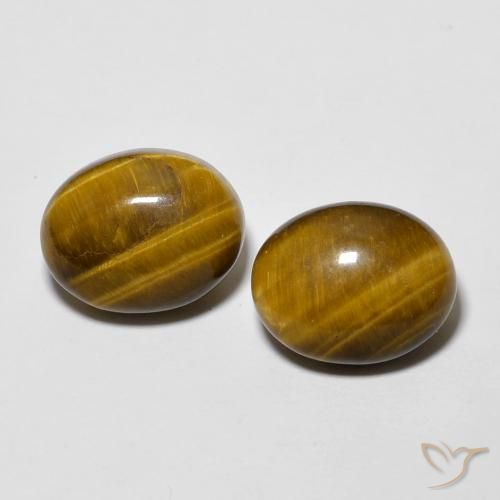 6.01ctw Natural Marrón dorado Ojo de Tigre, Ovalada, Opaco
