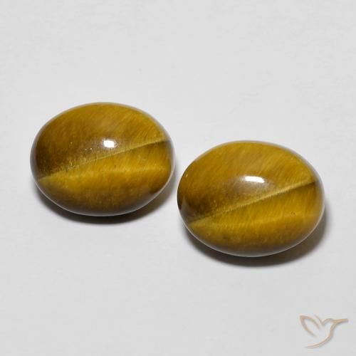 6.20ctw Natural Marrón cálido Ojo de Tigre, Ovalada, Opaco