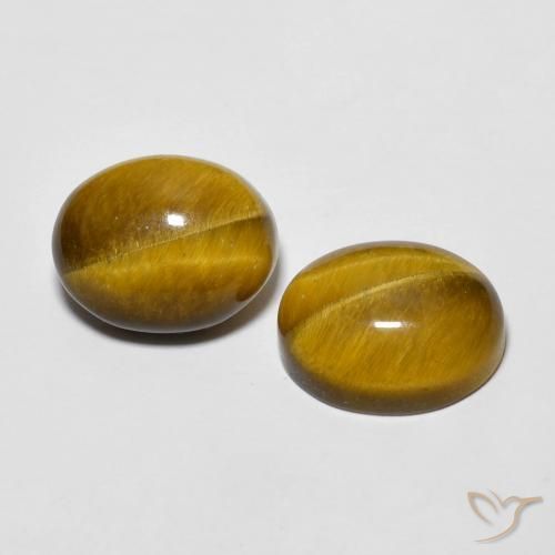 Gemas de Ojo de Tigre Marrón cálido natural de 6.20 ct, Ovalada, Opaco