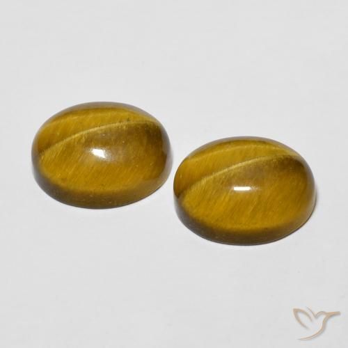 Gemas de Ojo de Tigre Marrón cálido natural de 6.20 ct, Ovalada, Opaco