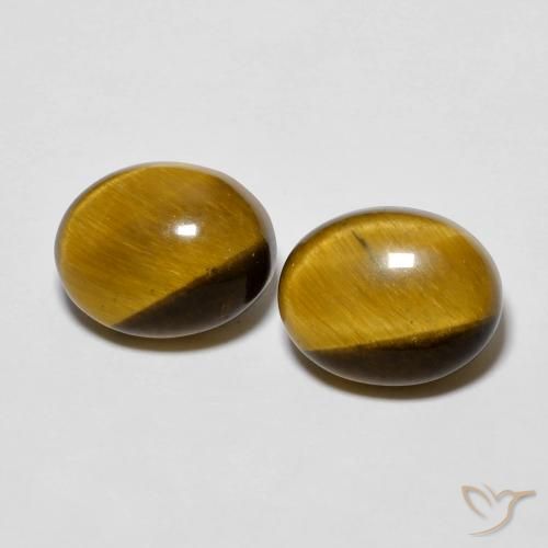 5.69ctw Natural Marrón dorado Ojo de Tigre, Ovalada, Opaco