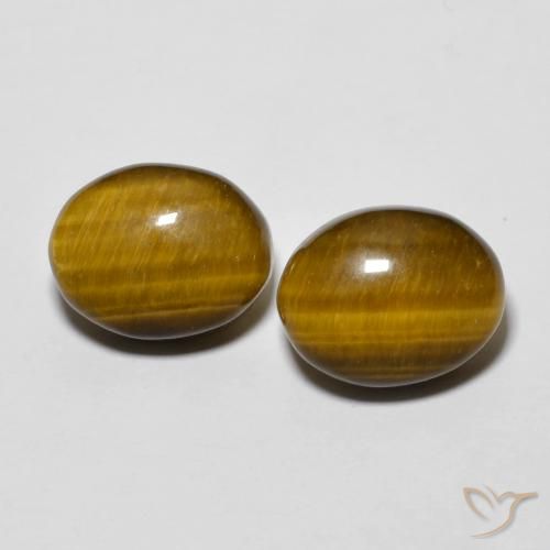 6.12ctw Natural Marrón cálido Ojo de Tigre, Ovalada, Opaco