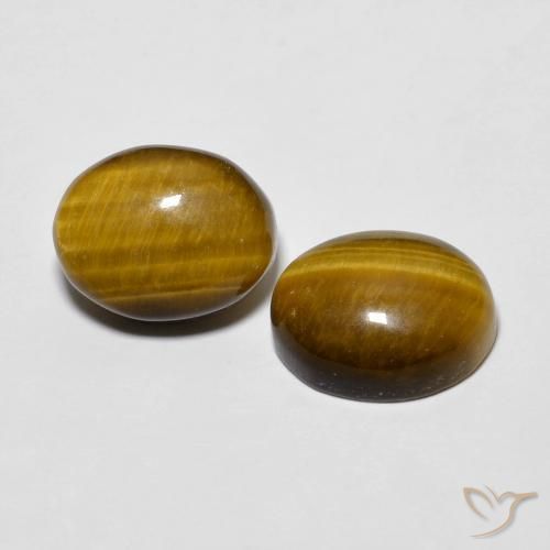 Gemas de Ojo de Tigre Marrón cálido natural de 6.12 ct, Ovalada, Opaco