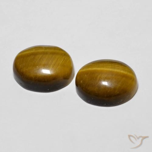 Gemas de Ojo de Tigre Marrón cálido natural de 6.12 ct, Ovalada, Opaco