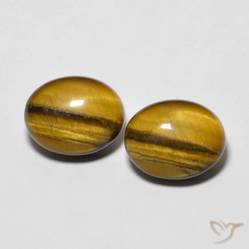 6.15ctw Natural Marrón amarillento Ojo de Tigre, Ovalada, Opaco
