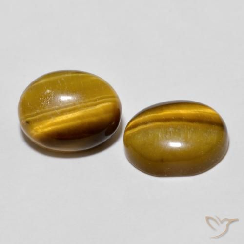 Gemas de Ojo de Tigre Marrón claro natural de 5.60 ct, Ovalada, Opaco