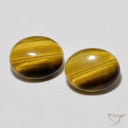5.72ctw Natural Marrón dorado Ojo de Tigre, Ovalada, Opaco