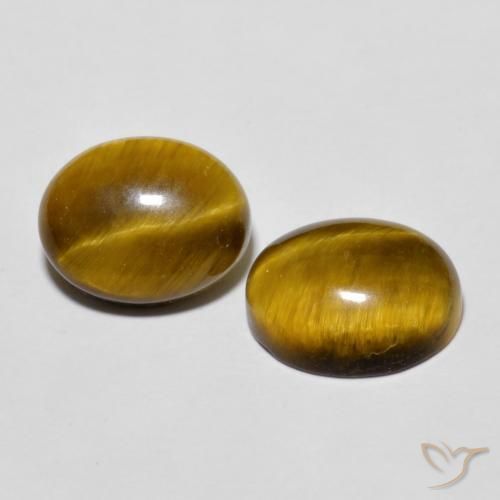 Gemas de Ojo de Tigre Marrón amarillento natural de 5.85 ct, Ovalada, Opaco