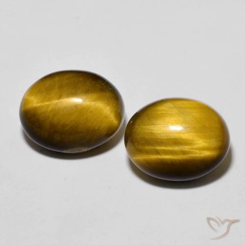 6.01ctw Natural Marrón medio Ojo de Tigre, Ovalada, Opaco