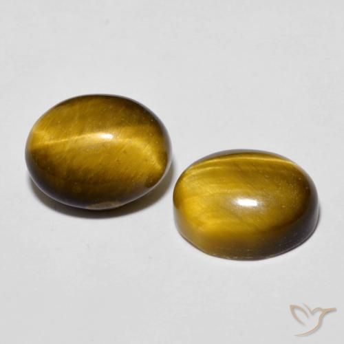 Gemas de Ojo de Tigre Marrón medio natural de 6.01 ct, Ovalada, Opaco