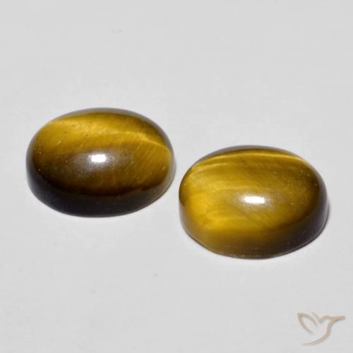 Gemas de Ojo de Tigre Marrón medio natural de 6.01 ct, Ovalada, Opaco