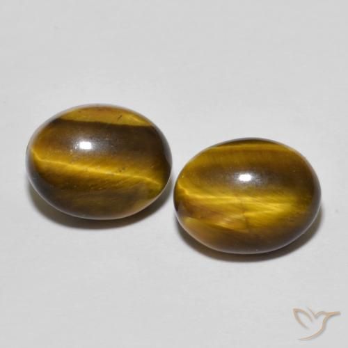 6.06ctw Natural Marrón dorado Ojo de Tigre, Ovalada, Opaco