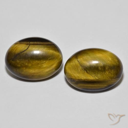 16.57ctw Natural Marrón dorado Ojo de Tigre, Ovalada, Opaco