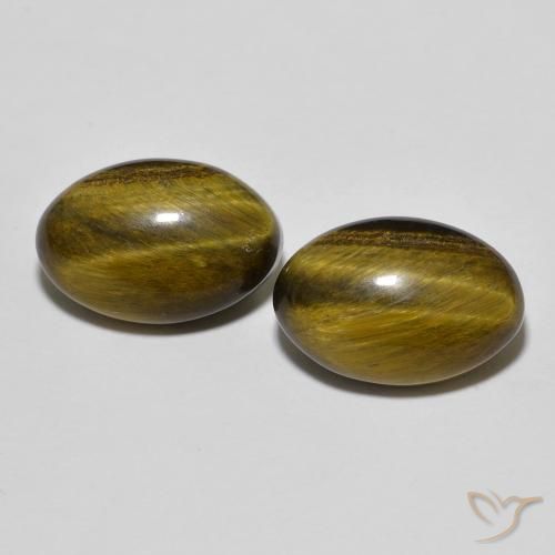 8.31ctw Natural Marrón cálido Ojo de Tigre, Ovalada, Opaco