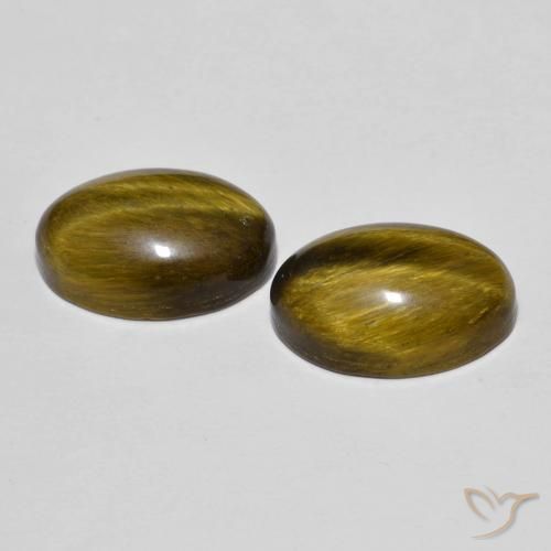 Gemas de Ojo de Tigre Marrón cálido natural de 8.31 ct, Ovalada, Opaco