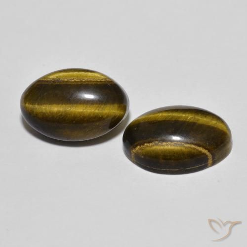 Gemas de Ojo de Tigre Marrón cálido natural de 7.97 ct, Ovalada, Opaco