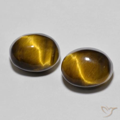 10.69ctw Natural Marrón dorado Ojo de Tigre, Ovalada, Opaco