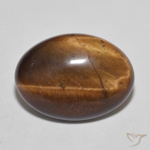 9.50ct Natural Marrón caramelo Ojo de Tigre, Ovalada, Opaco