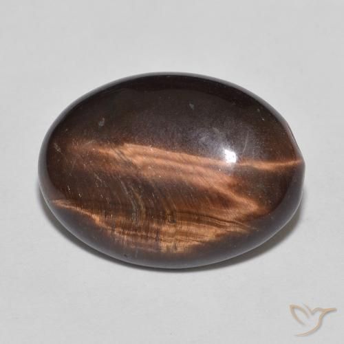 8.35ct Natural Marrón rojizo Ojo de Tigre, Ovalada, Opaco