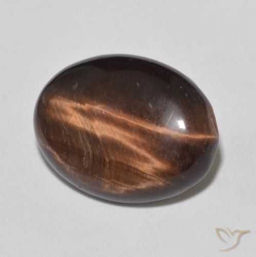 Ojo de Tigre Marrón rojizo natural de 8.35 ct, Ovalada, Opaco