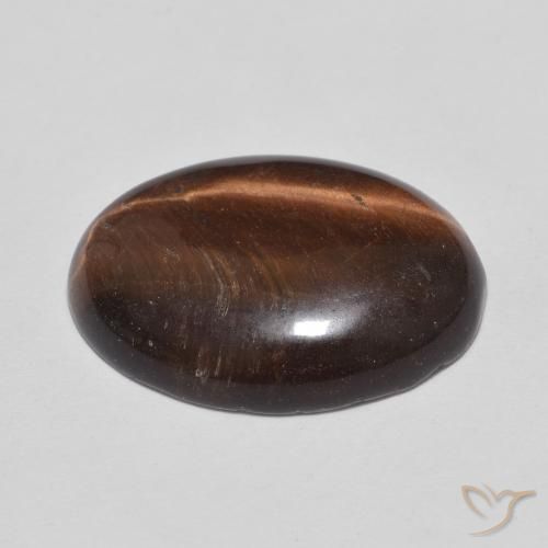 Ojo de Tigre Marrón rojizo natural de 8.35 ct, Ovalada, Opaco