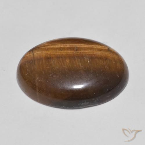 Ojo de Tigre Marrón cálido natural de 9.35 ct, Ovalada, Opaco