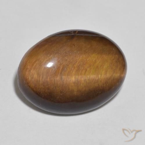 Ojo de Tigre Marrón medio natural de 9.26 ct, Ovalada, Opaco