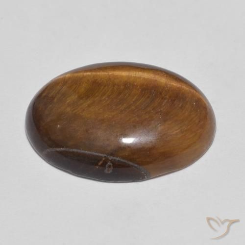 Ojo de Tigre Marrón medio natural de 9.26 ct, Ovalada, Opaco