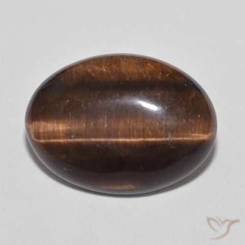 8.77ct Natural Marrón nogal Ojo de Tigre, Ovalada, Opaco