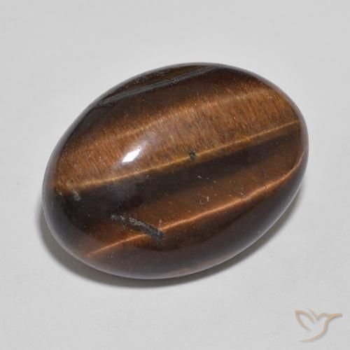 Ojo de Tigre Medium Dark-Brown natural de 10.54 ct, Ovalada, Opaco