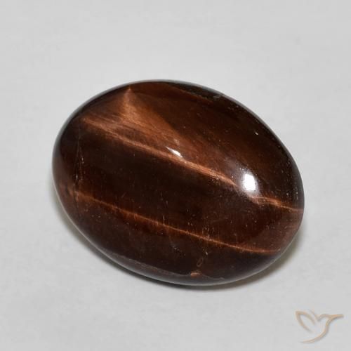 Ojo de Tigre Marrón nuez natural de 10.52 ct, Ovalada, Opaco