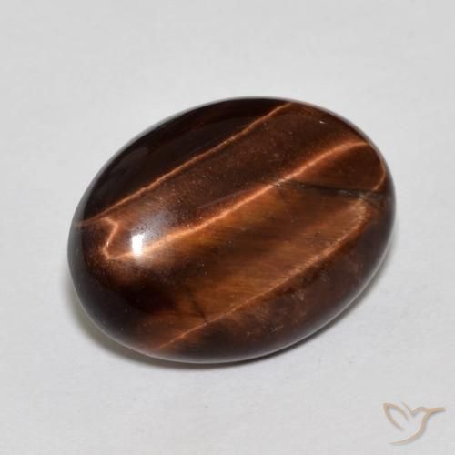 Ojo de Tigre Marrón medio natural de 11.25 ct, Ovalada, Opaco