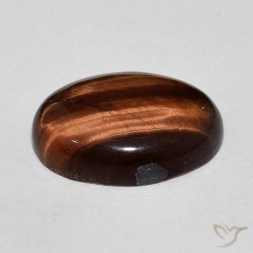 Ojo de Tigre Marrón medio natural de 11.25 ct, Ovalada, Opaco