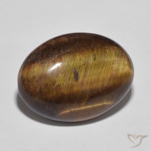 Ojo de Tigre Marrón cálido natural de 9.52 ct, Ovalada, Opaco