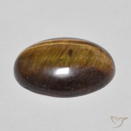 Ojo de Tigre Marrón cálido natural de 9.52 ct, Ovalada, Opaco