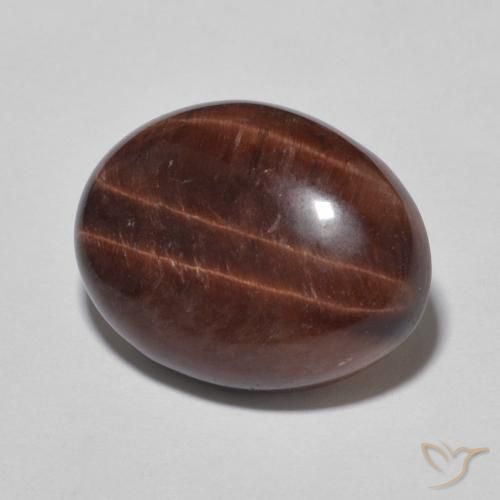 Ojo de Tigre Marrón nuez natural de 7.73 ct, Ovalada, Opaco