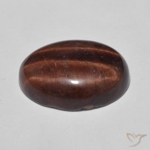 Ojo de Tigre Marrón nuez natural de 7.73 ct, Ovalada, Opaco