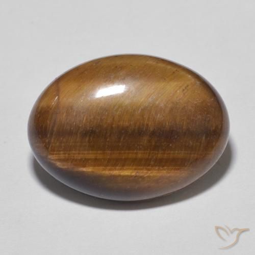 10.52ct Natural Marrón jengibre Ojo de Tigre, Ovalada, Opaco