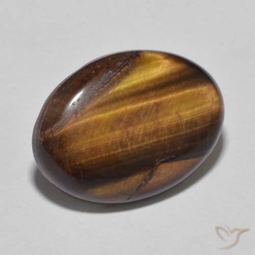 9.00ct Natural Marrón Ojo de Tigre, Ovalada, Opaco