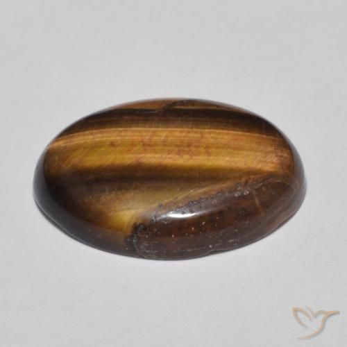 Ojo de Tigre Marrón natural de 9.00 ct, Ovalada, Opaco