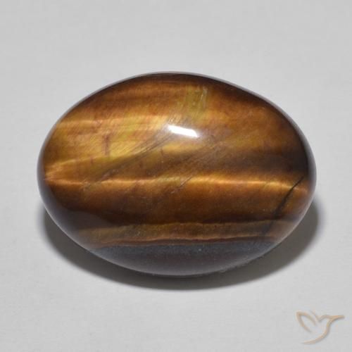 11.69ct Natural Medium Dark-Brown Ojo de Tigre, Ovalada, Opaco