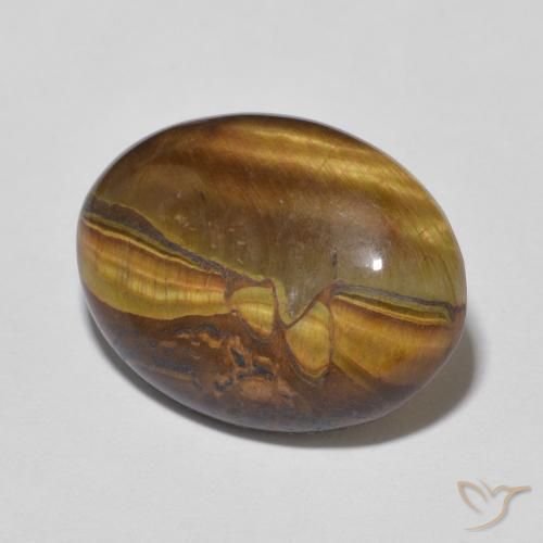 9.28ct Natural Marrón oro Ojo de Tigre, Ovalada, Opaco