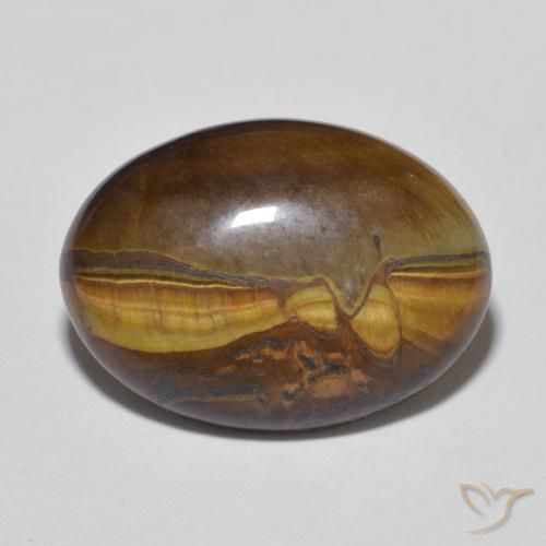 Ojo de Tigre Marrón oro natural de 9.28 ct, Ovalada, Opaco