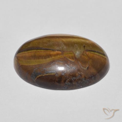 Ojo de Tigre Marrón oro natural de 9.28 ct, Ovalada, Opaco