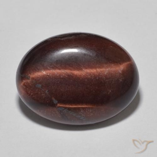Ojo de Tigre Marrón cálido natural de 7.98 ct, Ovalada, Opaco