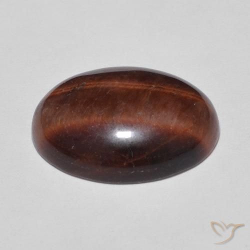 Ojo de Tigre Marrón nuez natural de 7.47 ct, Ovalada, Opaco